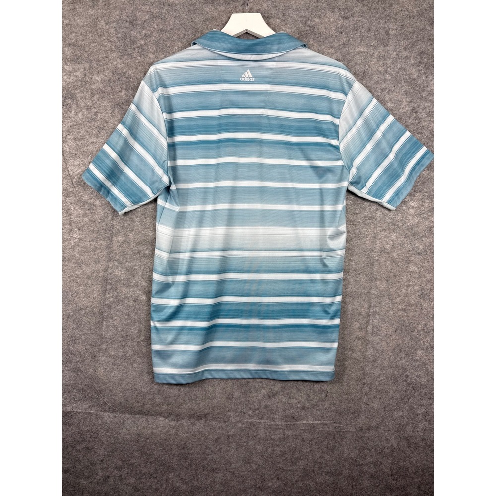 Adidas ClimaCool Mens Medium Blue Striped Golf Polo Conestoga Golf Club Shirt - Picture 8 of 13